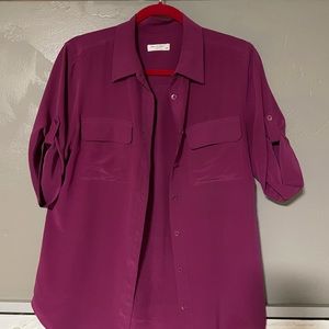 Equipment Silk Blouse Pink Small